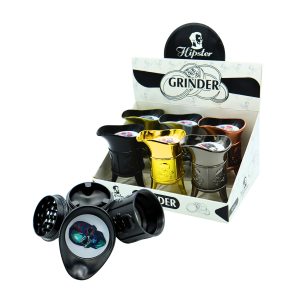 HIPSTER SKULL TOP HAT WINEBOW GRINDER WITH STURDY LEGS 4 PART -BOX OF 6 PCS