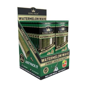 KING PALM 2 MINIS ROLL 1GM EACH WATERMELON WAVE 2CT PACK -BOX OF 20 POUCHES