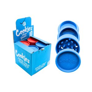 SANTA CRUZ COOKIES SHREDDER HEMP GRINDER MEDIUM 4 PART RED & BLUE -BOX OF 8 PCS