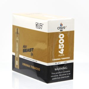 CRAVE PLUS MAX BEAST DISPOSABLE 4500PF VIRGINIA TOBACCO 5% -BOX OF 10