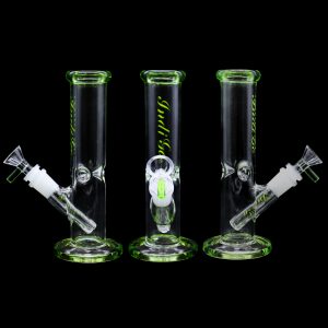 8'' INDIGO STRIGHT TUBE WITH COLORED MOUTH PIECE -GREEN