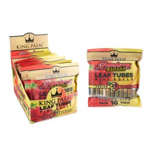 KING PALM MINI ROLLS (1GM EACH) STRAWBERRY BANANA 25CT PK -8 PACK PER BOX