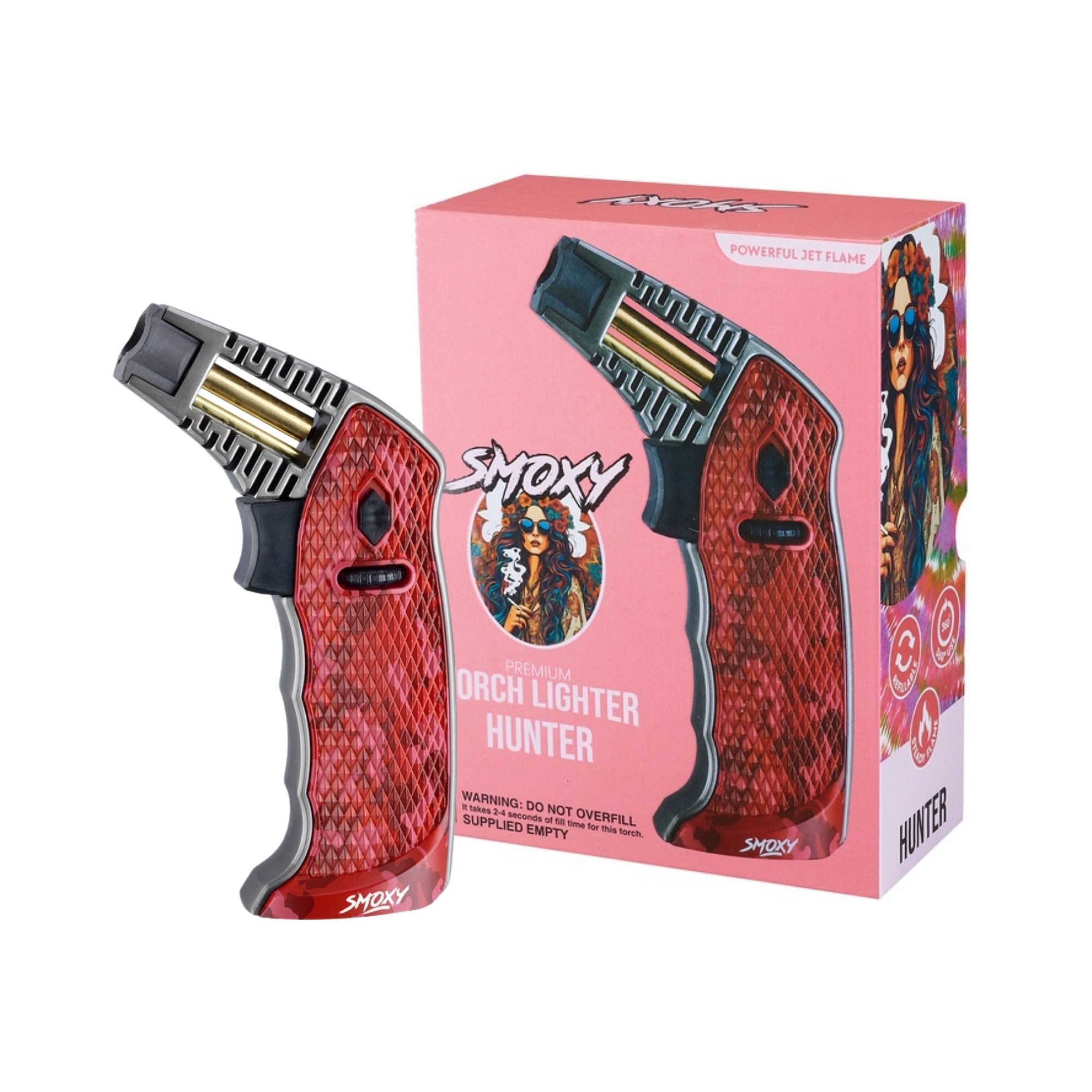 SMOXY GIRL TORCH LIGHTER HUNTER RED (SG202) - Empire Smoke Distributors