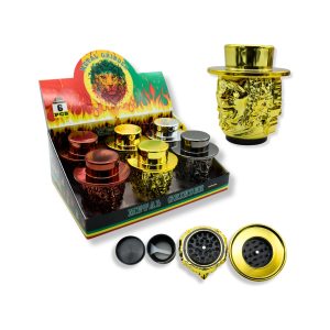 JAMAICAN BOB MARLEY FACE MULTI-COLOR METAL GRINDER 4 PART - BOX OF 6