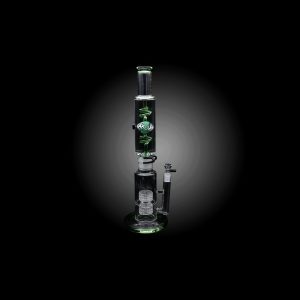 19'' ALPHA GLASS FREEZABLE GLYCERIN COIL PERC BEAKER WATERPIPE GREEN