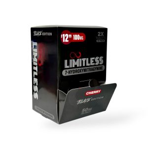 LIMITLESS 7-HYDROXY TABLET (50MG PER TAB) 2CT PACK CHERRY -BOX OF 40 PACK (BLACK EDITION)