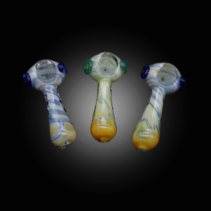 3.5'' MARBEL DESIGN SPIRAL LINE DOT HAND PIPE 12CT JAR