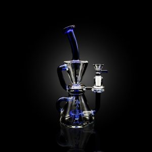 10'' ALPHA COLOR TUBING OUTSIDE RECYCLER WITH SHOWERHEAD PERC BLUE