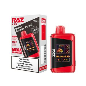 RAZ DISPOSABLE LTX25000PF BLACK CHERRY PEACH -BOX OF 5 (15000PF BOOST MODE)
