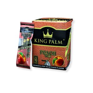 KING PALM 2 MINI ROLLS (1GM EACH) SQUEEZE & POP PEACH TREE 2CT PACK -BOX OF 20 POUCHES