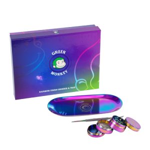 GREEN MONKEY RAINBOW GRINDER & TRAY KIT