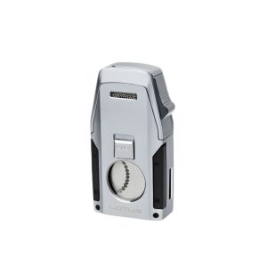 LOTUS STARSHIP TWIN TORCH LIGHTER WITH BUILT IN CUTTER CHROME (T8610)