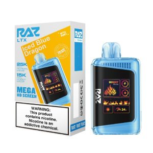 RAZ DISPOSABLE LTX25000PF ICED BLUE DRAGON -BOX OF 5 (15000PF BOOST MODE)