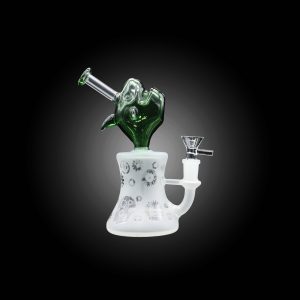 6.5'' WHITE CHARACTER COATED DOLPHIN HEAD WATER PIPE GREEN