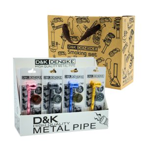 D&K HAMMER DESIGN HAND PIPE WITH GRINDER & SCREEN 16CT DISPLAY (DK8539A)