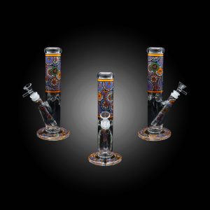 10” FLOWERY MOZAIC CYLINDER WATER PIPES