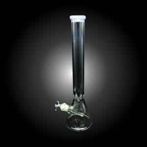 20'' TALL COLOR RING CLEAR BEAKER MILKY BLUE