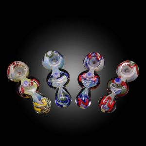 3'' COLOR ART FLAT BODY MIXED COLOR HAND PIPE 15CT JAR