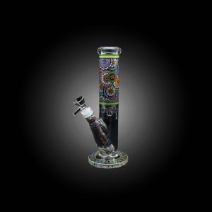 10'' FLOWERY MOZAIC CYLINDER WATER PIPE GREEN