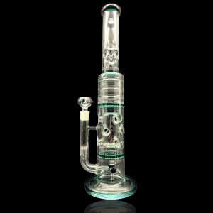 20'' ALPHA HONEY COMB BEAKER WATER PIPE PEACOCK GREEN
