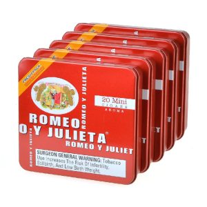 ROMEO Y JULIETA MINI SPAIN AROMA RED TINS UNIT OF 100 (5 TINS OF 20)
