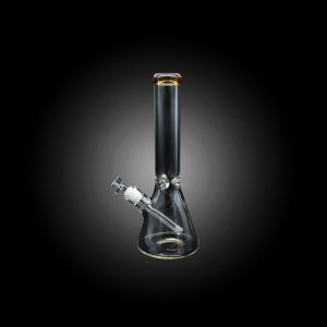 14'' TINTED ON TOP CLEAR BEAKER WATER PIPE GOLD