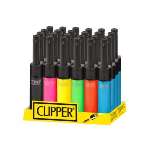 CLIPPER LIGHTER MINI TUBE FLUO BW BLACK TOP -24CT DISPLAY