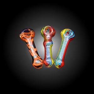 4'' AND 4.5'' SPIRAL COLOR LINE MIX SIZE HAND PIPE 10CT JAR