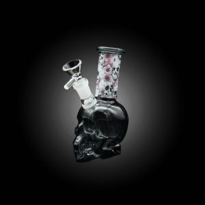 6'' VIBRANT SKULL SMALL COLORFUL WATER PIPE BLACK