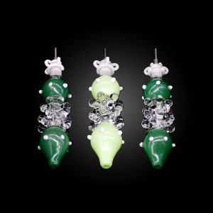 NECTAR COLLECTOR 4''GLASS SET MARBLE AMERICAN COLOR WITH 10MM MALE STAINLESS TIP MIX COLOR