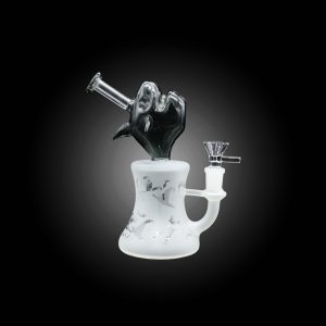 6.5'' WHITE CHARACTER COATED DOLPHIN HEAD WATER PIPE BLACK