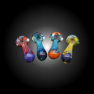 3'' FRIT SPIRAL LINE MIX COLOR HAND PIPE 15CT JAR