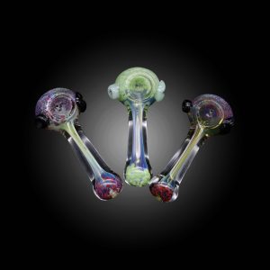 3.5'' FRIT HEAD LEAF ATTACHED MIX COLOR HAND PIPE 15CT JAR