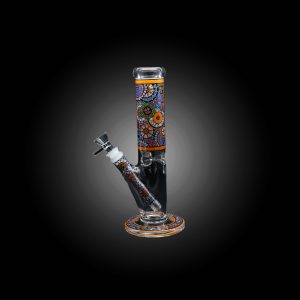 10'' FLOWERY MOZAIC CYLINDER WATER PIPE YELLOW