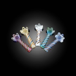 4.5'' FRIT RASTA SPIRAL DICHRO LINE MIX COLOR HAND PIPE 7CT JAR