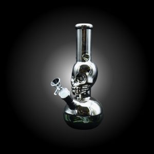 10'' CHROME SKULL WATER PIPE SILVER