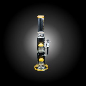 19'' URBAN GLASS 12 ARMS DOUBLE PERCULATOR WATERPIPE YELLOW