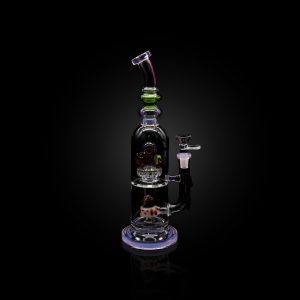 12'' URBAN GLASS 5 EYES WATER PIPE WITH SHOWER HEAD PERC AND BENT MOUTH PIECE PURPLE