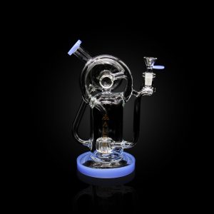 ALPHA 9'' DONUT SHAPE INLINE SHOWERHEAD PERC WITH BEND NECK SLIME BLUE