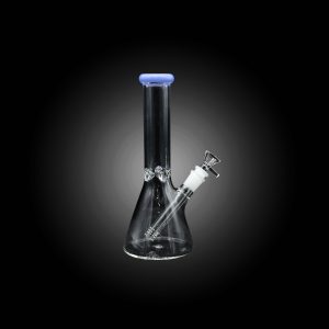 10'' COLOR RING CLEAR BEAKER WATER PIPE MILKY BLUE