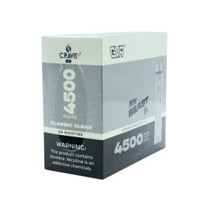 CRAVE PLUS MAX BEAST DISPOSABLE 4500PF CLASSIC CLEAR 5% -BOX OF 10