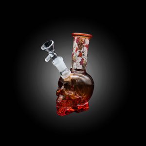 6'' VIBRANT SKULL SMALL COLORFUL WATER PIPE RED