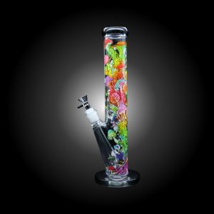 14'' GROOVY MUSHROOM CYLINDER WATER PIPE BLACK