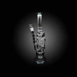 ALPHA 19'' STRAIGHT TUBE WITH TRIPLE ICE PINCH CLEAR GLOBE WITH INLINE COIL PERC PERSIAN GREEN