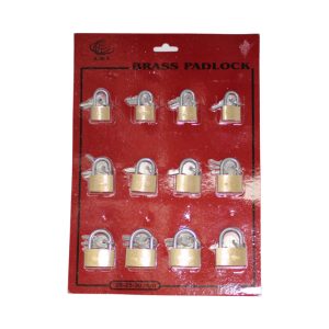 BRASS PADLOCK 25-30-35MM 12CT