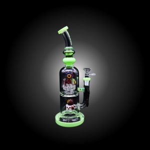 12'' URBAN GLASS 5 EYES WATER PIPE WITH SHOWER HEAD PERC AND BENT MOUTH PIECE GREEN