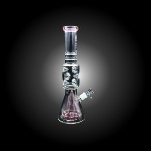 16'' URBAN GLASS CYLINDER CONE PURCULATOR WATER PIPE PINK