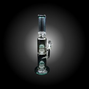 19'' URBAN GLASS 12 ARMS DOUBLE PERCULATOR WATERPIPE TEAL