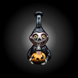 7.5'' CRAZY MONSTER HAND PAINTED WATER PIPE BLACK