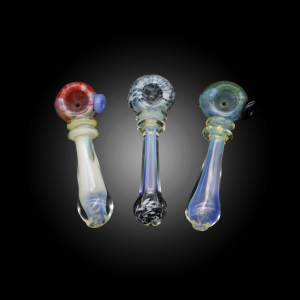 4.5'' FRIT FUME DOUBLE RIMS HAND PIPE MIX COLOR 12CT JAR